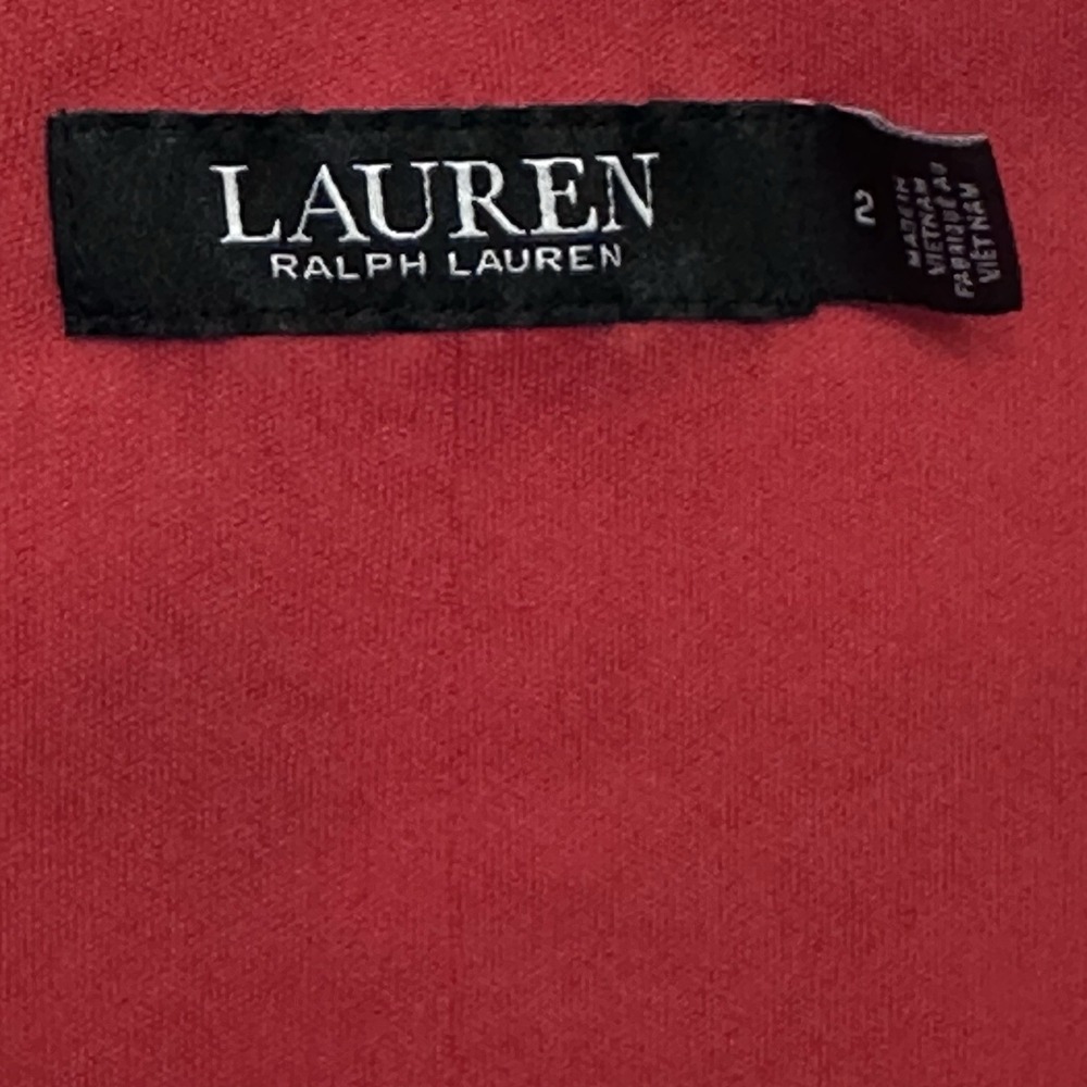 Ralph Lauren Black Label Women's Faux Wrap‎ Floral Knee Length Dress Red Ponte 2 - Picture 9 of 10